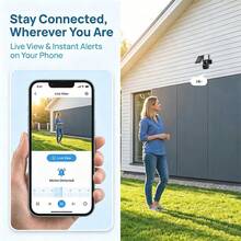 szsinocam 1pc Black 2K Dual Lens Solar Powered PTZ Outdoor Camera, 2.4G WiFi, 6000mAh Battery, Dual View Monitoring, Rotatable, Two-Way Audio, PIR Motion Alert, Full Color Night Vision, IP66 Wireless Camera - Black - View 7