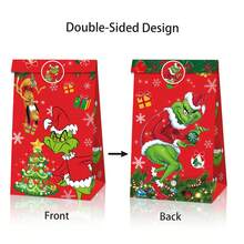 The Grinch Quirky The Party Gift Flat Pouch, The Sticker Candy Storage Organizer, Holiday Party Favor Packaging, Suitable For Party Organizers For Holiday Gift Distribution And Storage - A - View 2