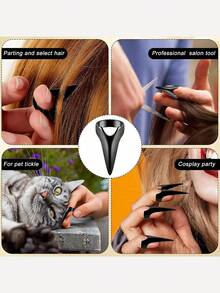 10pcs Hair Sectioning Tools Gothic Style Nail Art Finger Role Play Claw Metal Full Finger Rings Suitable For Braiding, Curling, Hair Extensions, Wigs And Hair Accessories Hair Styling Tools - Multicolor - View 6