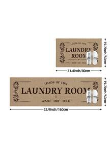 DAJIANG 1 pieza Alfombra moderna para cuarto de lavado, alfombra suave para pasillo, alfombra de cocina, lavable a máquina, alfombra con letras antipolvo, decoración del hogar - Caqui - Ver 17