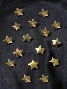 6pcs Star Shaped Hair Clips, Gold Metal Textured Bead Hair Clamps, Hair Accessories For Summer, Beach, Hair Styling, Head Accessories - Silver - View 7
