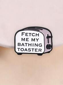 1 buah Pin Enamel Mesin Roti Vintage, Lencana Lucu dan Humor, Aksesori Fashion untuk Pakaian dan Tas, Hadiah Sempurna untuk Teman - Hitam dan Putih - View 2