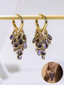 Purple Teardrop Earrings