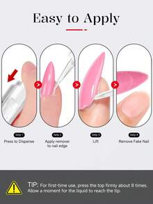 Semi Solid Nail Glue Gel And Nail Glue Remover Pen,Semi Solid Glue And Remover Kit For Press On Nails,Nails Tips - Nail Glue & Remover Kit - View 7