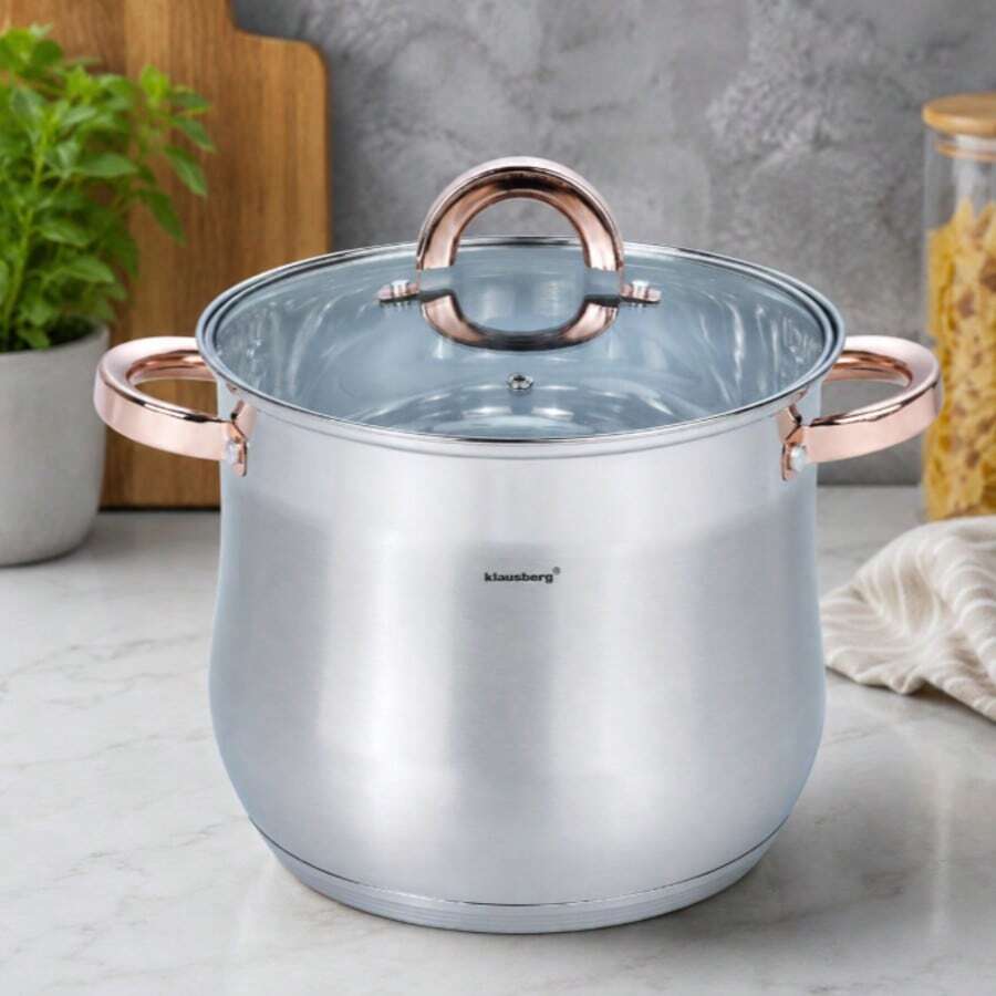 Garnek Stalowy Z Pokrywą, 7,0L, Ø22cm, Klausberg, KB-7792 - View 1