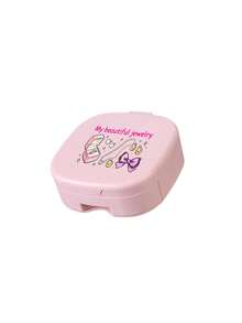 Small Jewelry Organizer With Mirror, Jewelry Storage Box, Drawer Style Beauty Mirror, Printed With Cartoon Jewelry Pattern, Built-In Mirror And Compartments, Vanity Tabletop Storage Box, Organizes Rings, Earrings, Bracelets And Necklaces, Graduation Season, Back To School, Teacher's Day, Valentine's Day, Party Gifts - Multicolor - View 13