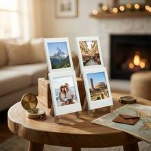 White Mini Instant Photo Frame, Easel-Style Photo Display Stand, Reusable Desktop Photo Decor, Multi-Scene Universal Desktop Decoration, Ideal Gift For Friends, Family And Classmates, Perfect Gift For Birthday, Anniversary And Holiday - Picture Frame - View 3