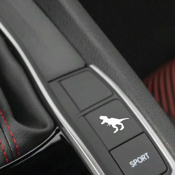 2 Pieces Tyrannosaurus Rex Blank Button Stickers, Suitable For All Vehicle Blank Buttons