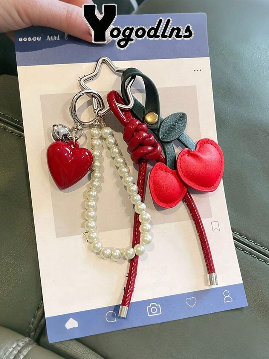Yogodlns Cute Strawberry Design Keychain Creative Lanyard Phone Charm ...