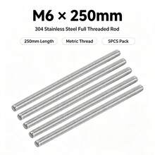 5PCS Stainless Steel Threaded Rod, 304 Grade All Thread Stud Bar M3 M4 M5 M6 M8, 250mm Fully Threaded Rod For DIY Hardware And Repair - Stainless Steel Threaded Rod - View 6