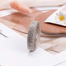 4-Row Self-Adhesive Crystal Rhinestone Ribbon Strip, DIY Shiny Sticker Roll For Handicrafts, Phone, Car Decoration, Jewelry Making Supplies - A - View 18