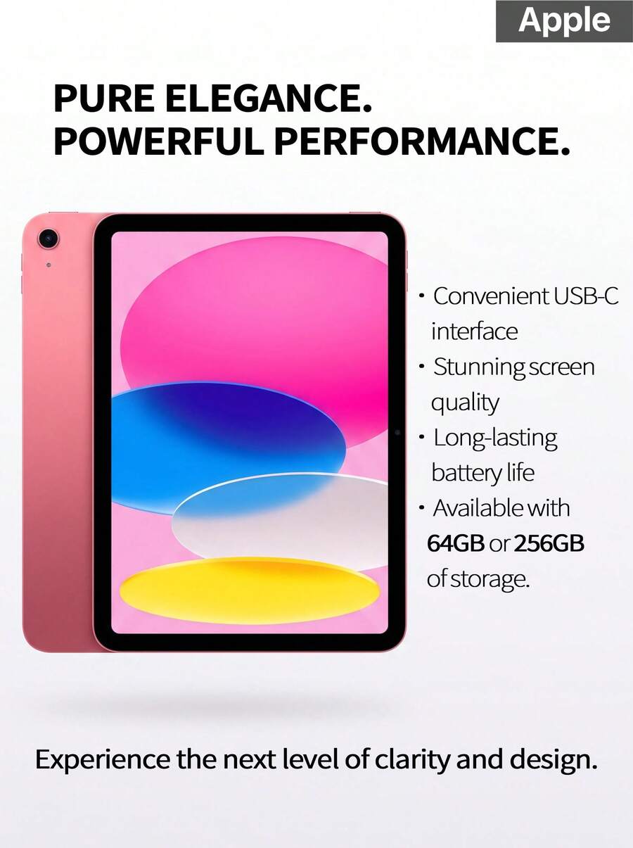 Apple IPad 10th Generation Flagship A14 Bionic Chip + 10.9-Inch Liquid Retina Full Screen Support USB-C Fast Charging WIFI Version - Multicolor - View 1