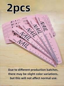 1/3/6/15/25/50/100pcs Washable Wear-Resistant Nail File With Scale, Non-Shedding Sponge Buffer, Durable Shaping And Polishing Double-Sided Nail File, Random Style And Color. Acrylic Nails For Hands, Nail Technician Supplies - Pink - View 12