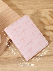 Fashionable Bow Print Snap Button Women's Coin Wallet, Lightweight And Portable Cash, Credit Card, Coin Card Bag, Suitable For Outdoor And Travel - Pink - View 10