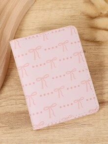 Fashionable Bow Print Snap Button Women's Coin Wallet, Lightweight And Portable Cash, Credit Card, Coin Card Bag, Suitable For Outdoor And Travel - Pink - View 6
