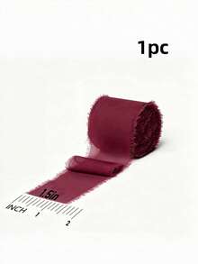 1/3 Roll DIY Handmade Tassel Fabric Gift Wrapping Chiffon Satin Ribbon, 1.5 Inch X 21 Yards Raw Edge Satin Ribbon, Suitable For Wedding Invitations, Bridesmaid Bouquets, Gift Wrapping, DIY Crafts, Bow Making, Party Decoration - Multicolor - View 7