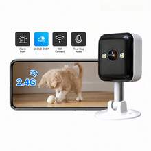 JOOAN 4MP Indoor Home Security Camera CAM720 APP Bluetooth WiFi AP Network Configuration Electronic Zoom Full Color Night Vision Monitoring Camera, Supports SD Card Cloud Storage, For Home Care - Black and White - View 2