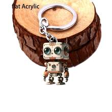 New Acrylic 2D Flat "Big Eyes" Robot Keychain - Creative Christmas Decoration And Holiday Keychain - Multicolor - View 4