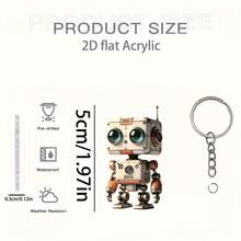New Acrylic 2D Flat "Big Eyes" Robot Keychain - Creative Christmas Decoration And Holiday Keychain - Multicolor - View 5