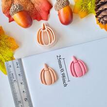 Various Pumpkin Polymer Clay Cutter For Earrings & Jewelry Making, Pumpkin Designed Soft Pottery Clay Molds For Pendant & Necklace Decoration Making - Beige - View 15