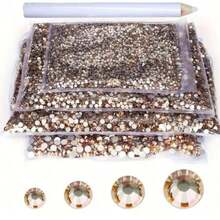 23,000pcs Large Capacity Transparent Resin Rhinestones, Multiple Colors Available (2/3/4/5mm), Flat Back Round AB Color Crystals, Shiny Gemstones, Suitable For Jewelry Making, Handmade DIY Projects, Decoration, Rainbow Gems, Phone Cases, Shoes, Bags Decoration - Multicolor - View 4