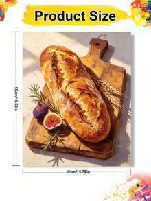 1pc Oil Painting By Numbers Kit, Delicious Bread DIY Art & Craft, Home Wall Decor, Canvas Oil Painting Decoration, Holiday Gift Includes Paintbrushes And Paints. - Sets - View 8