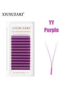 XIUSUZAKI 12 hàng lông mi giả YY 0.07mm nhiều màu hỗn hợp nâu, tím, xanh dương và nhiều màu khác, lông mi 8-15mm tự nhiên dạng cụm làm sẵn, phù hợp cho cosplay và nối mi - D - Xem 6