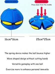 Super Strong Load-Bearing Anti-Explosion]Holiday Party Gift - Foot-Pressed Deformable Flying Disc Ball, Teenager & Adult Outdoor Stress Relief Toy, Durable Bounce & Catch Ball, Birthday Surprise Interactive Gadget (No Lights, No Battery Device) - Multicolor - View 4