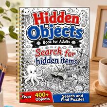 Mindfulness Art Coloring + Hidden Object Puzzle 2-In-1 Activity Book A5 Spiral Bound Suitable For Adults And Seniors Brain Training Stress Relief Gift - Multicolor - View 7