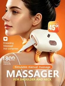 SEAGO Masajeador Biónico de 5 Dedos para Hombros & Cuello, Compresa Caliente de 45°C, Masajeador de Relajación de Hombros & Cuello con Amasado Dirigido y Portátil, Amasado de Mano Similar al Humano & Compresa Caliente, Carga Tipo-C, Temporizador Automático de 10min, Amasado & Calentamiento - Ver 1