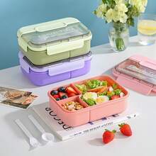 1pc Portable Lunch Box, Leak-Proof Salad Lunch Box With Spoon And Fork, Leak-Proof Lunch Container, Microwave, Freezer And Dishwasher , Suitable For School, Work, Travel, Picnic And Outdoor Dining - Multicolor - View 9