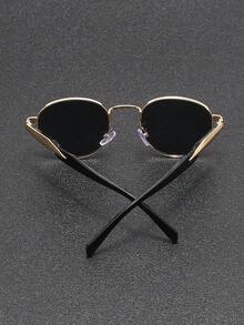 1 Pair Men's Fashion Vintage Style Oval Frame Glasses, Perfect Blend Of Modern And Retro, Suitable For Vacation, Party, Daily Life, Commute, Fits All Face Shapes - Multicolor - View 3