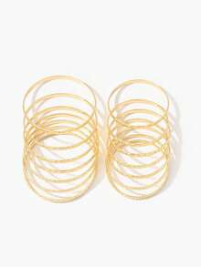 Vandermere 7pcs/Set 3mm Wide Hawaiian Style Vine Pattern Bracelet, 14K Gold Plated Copper Chain - Gold - View 2