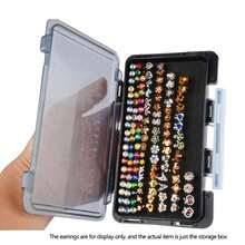 1pc Transparent Visible Earring Display Box, Multi-Slot Jewelry Storage Box, Suitable For Women And Girls, Lightweight And Convenient To Carry, Protects Jewelry From Scratches And Prevents Oxidation And Discoloration - Black - View 3