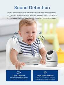 Camera WiFi U-Speed 3MP xoay 360° PTZ, camera an ninh nhìn đêm full màu, đàm thoại hai chiều giám sát gia đình, camera trong nhà hỗ trợ WiFi 2.4G và kết nối dây RJ45 - Đen và trắng - Xem 7
