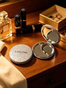 Lancôme Lancome Glitter Compact Makeup Mirror, Portable Durable Folding Hand Mirror With Brand Logo, High‑Definition Glass Surface, Suitable For Personal Use And Gift Giving, LANCOME‑GIFT‑25 - Silver - View 8