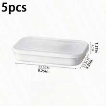 10pcs Reusable Food Storage Containers, 5 Containers + 5 Lids, Refrigerator Storage Boxes, Freezer Food Storage Boxes With Lids, Stackable, Fresh-Keeping Boxes, Meat Freezer Boxes, Fruit Fresh-Keeping Boxes, Lunch Boxes - White - View 9