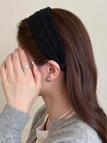 Fashionable Versatile Minimalist Solid Color Wide Headband - Multicolor - View 7