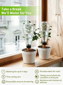 Large Capacity Transparent Diamond Automatic Watering Device, Terracotta Slow Release Anti-Clogging Seepage Watering Tool, Indoor Drip Irrigation Watering System, Potted Plants And Flowers Watering Device - Multicolor - View 8