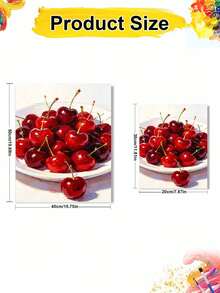 1pc Oil Painting By Numbers Kit, Cherry DIY Art & Craft, Home Wall Decor, Canvas Oil Painting Decoration, Holiday Gift Includes Paintbrushes And Paints. - Sets - View 8