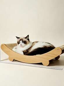 Wooden Cat Bed Curved Pet Lounge Chair All-Season Cat Nest - Upgraded Version - View 2