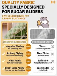 1pc Flexible Climbing Toy, Suitable For Sugar Gliders And Small Animals, Portable Platform And Climbing Rope Toy, Suitable For Hamster Cage, Suitable For Resting And Playing - View 6