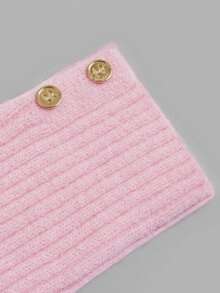 DONICY Women Elegant V Neck Ribbed Knit Sweater, Slim Fit Long Sleeve Top With Button Cuffs, Fall Pink Casual Knitted Pullover - Pink - View 5
