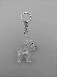 1/5/10pcs Transparent Acrylic Pet Hair Memorial Bottle With Keychain, Portable Cartoon Dog Hair Storage Container, Pet Hair Preservation Memorial Capsule, Pet Memorial Gift, Transparent Pet Hair Collection Storage Box - Transparent - View 7