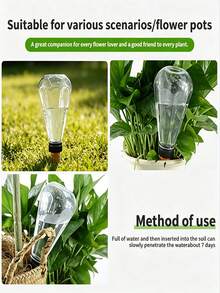 1/2/3pcs Large Capacity Transparent Diamond Automatic Watering Device, Clay Slow Release Anti-Clogging Seepage Watering Tool, Indoor Drip Irrigation Watering System, Potted Plants And Flowers Watering Device - Multicolor - View 5