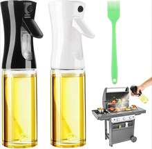 2Pcs 200ml Glass Cooking Oil Sprayer, Refillable Fine‑Mist Oil Spray Bottle Dispenser, Kitchen Accessory For Air Fryer, BBQ, Grilling, Salad, Baking Use - View 9