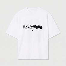 Oversized Graphic Print T-Shirt In Soft Breathable Cotton Unisex For Everyday Casual Wear - White - View 5