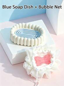 1pc Multi‑Color Bubble Edge Soap Dish With Foaming Net, Sweet Silicone Oval With Drain Hole Design, Quick‑Drying Storage Make Up Storage Organiser Bathroom Accessory, For Shower Room Vanity Countertop Daily Use All‑Season Household Decor - Multiple Styles - View 18