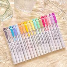 15/18/25/35 Colors Fluorescent Highlighter Pen Set Soft Tip Dual Tip Marker Pen Marking Pen Annotation Pen Drawing Notebook Diary Student Stationery Office Supplies School Supplies (Random Style) - Multicolor - View 9
