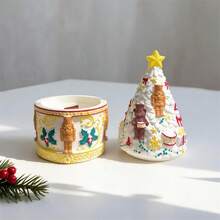 Christmas Tree Silicone Mold With Lid Wax Melt Burner Nutcracker Storage Concrete Silicone Mould Christmas Ornament - SZ947 - View 7